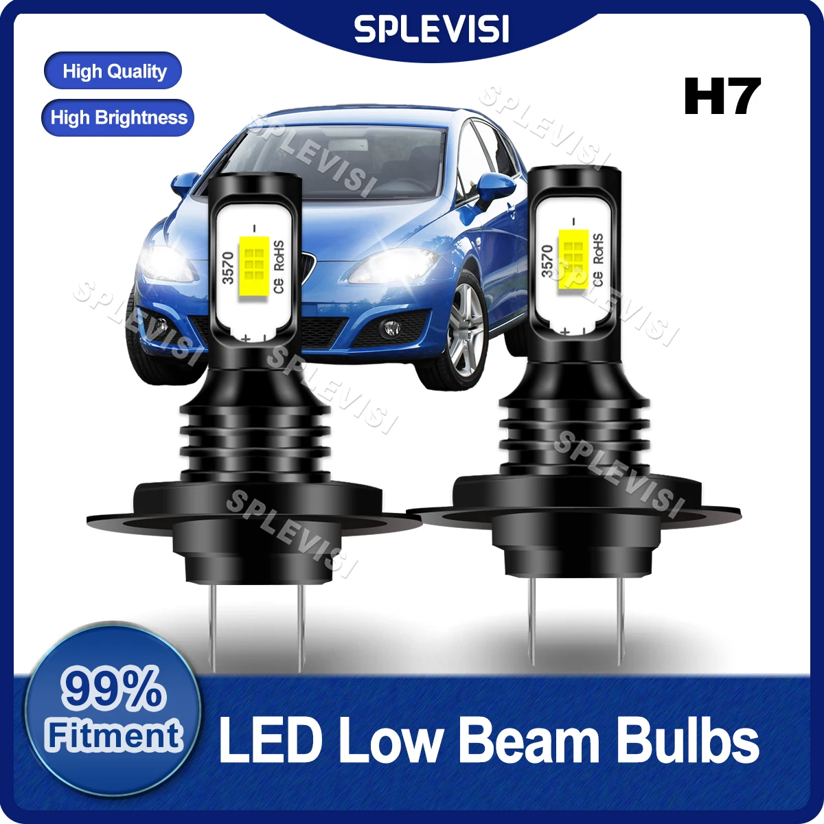 

Replace LED Headlight H7 Low Beam Bulbs Clear White For Seat Leon 1M1 1999-2006 For Seat Leon MK2 2005-2012 Car Light Bulbs