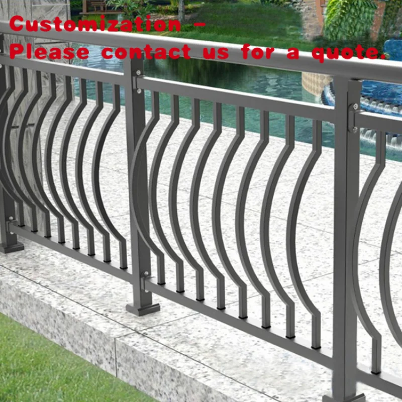 custom.Exterior Powder Coated Solid Rod Patio Handmade Hot Power Decorative Ornamental  Outdoor Galvanized Steel Balcony Metal R