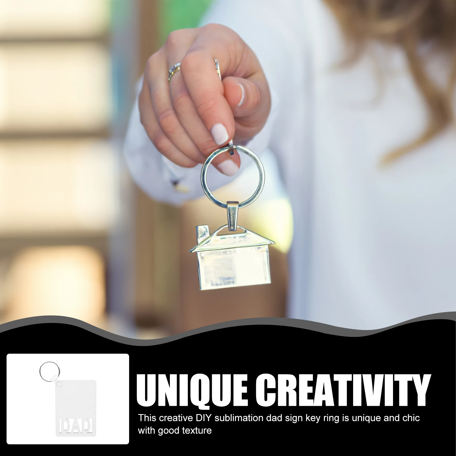 

6 Pcs Keychain Souvenirs Metal Blank Keychains Wooden Sublimation Blanks Mother