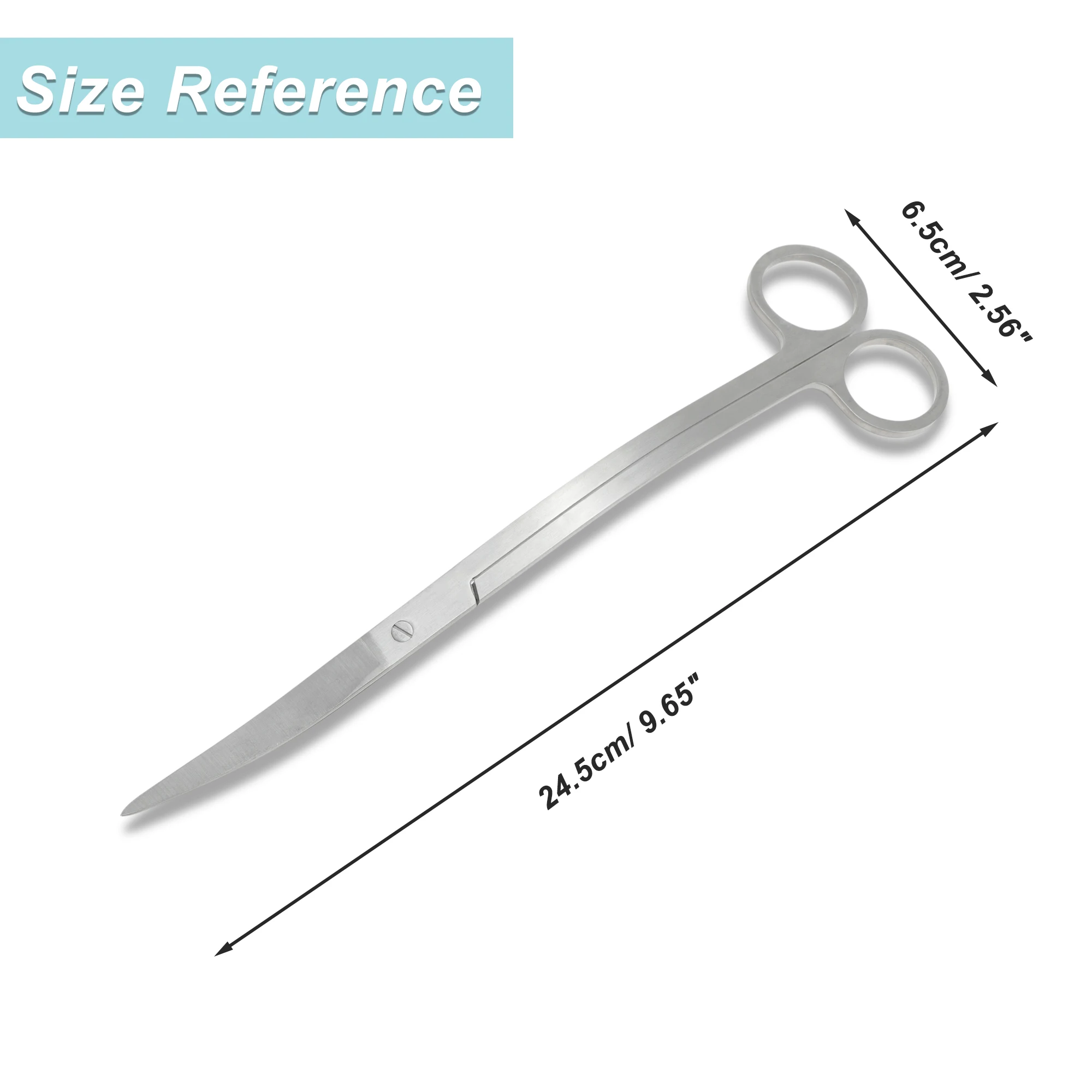 UXCELL 25cm Stainless Steel Aquarium Scissors Polished Grip Aquascapes Essential Silver Tone Aquarium Cleaning Tools