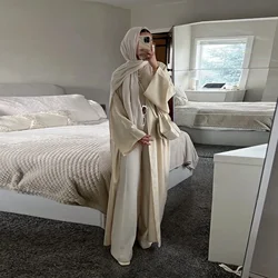 Similar  Linen Batwing Kimono Abaya Dubai Islam Muslim Dress For Women Kebaya Kaftan Robe Musulmane Caftan Marocain Femme