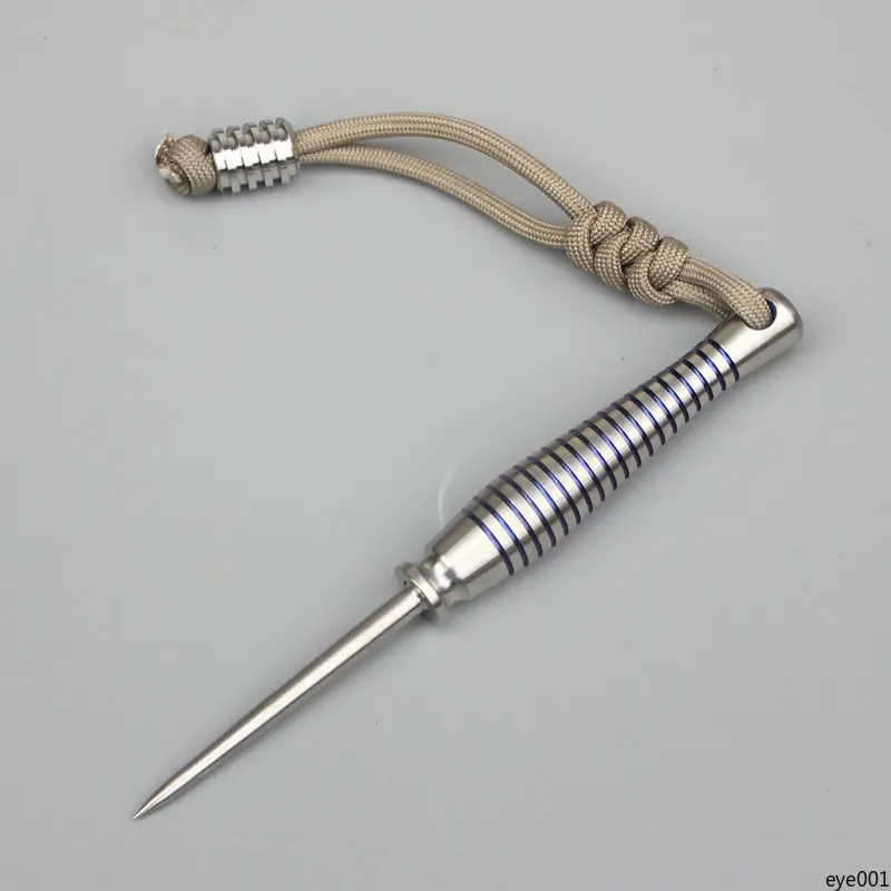 TC4 Titanium Alloy Outdoor Tool Hidden Dual - purpose Baked Color Tea Needle Portable Detachable EDC for Camping Hiking