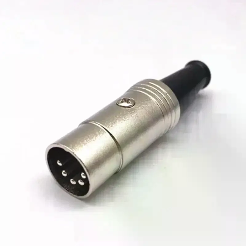 1/2Pcs Microphone Audio Cable Plug Connector MIC Cable Terminal Plug 5 Pin DIN Midi Connector Cable Audio Adapter Male Plug