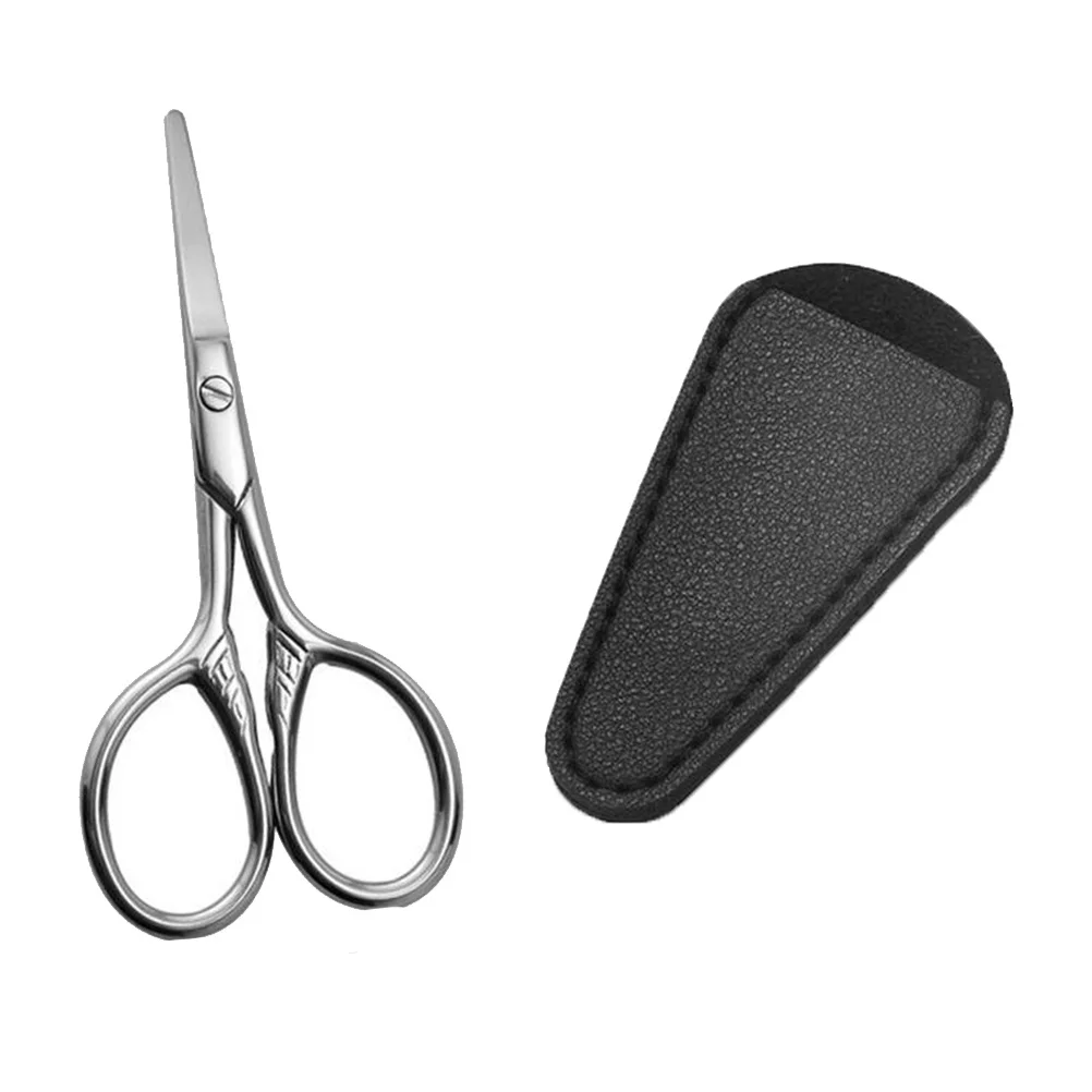 1Set Beauty Scissors for Beard and Mustache Sharp Rustproof Steel Trimming Tool Barbers Shop DIY Grooming Essential