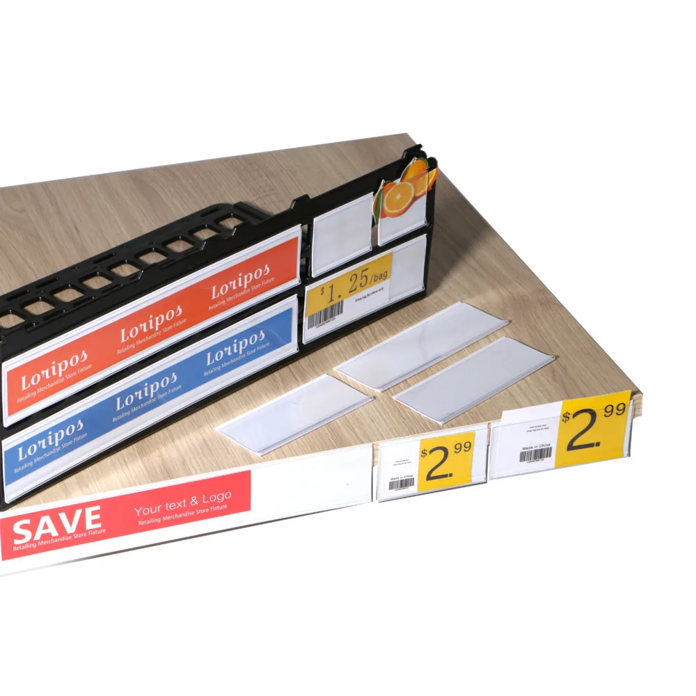 Merchandise Name Card Holder Clip Strip Paper Holder Shelf Talker Signs Clip Strip Display Rack Data Strip Label Holder Adhesive