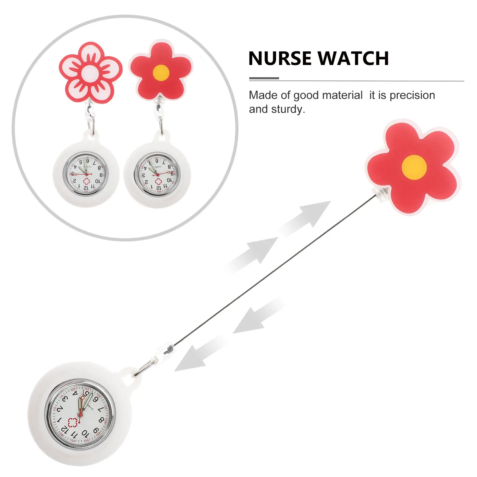 Quality Zinc-Alloy Nurse Pocket Watch Electronic Clip Watch Stylish Cartoon Design Portable Accurate