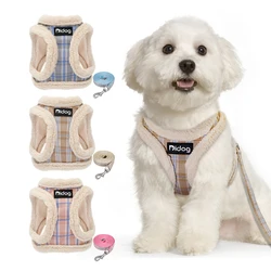 Warm Winter Dog Harness and Leash Set Soft Fur Padded Dogs Vest Harness With Pet Walking Lead Chihuahua Puppy Small Medium Dogs