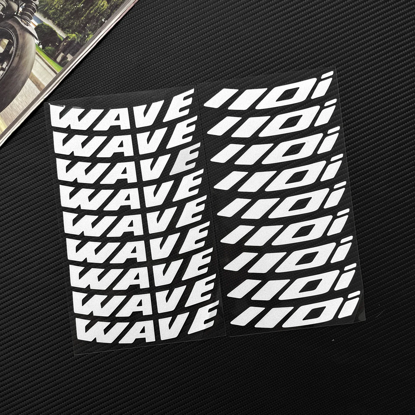 For WAVE Wave 110i 110S 110T 17'' Reflective Motorcycle Wheel Hub Stickers Moto Scooter Rim Strip Vinyl Accessories Decals Set