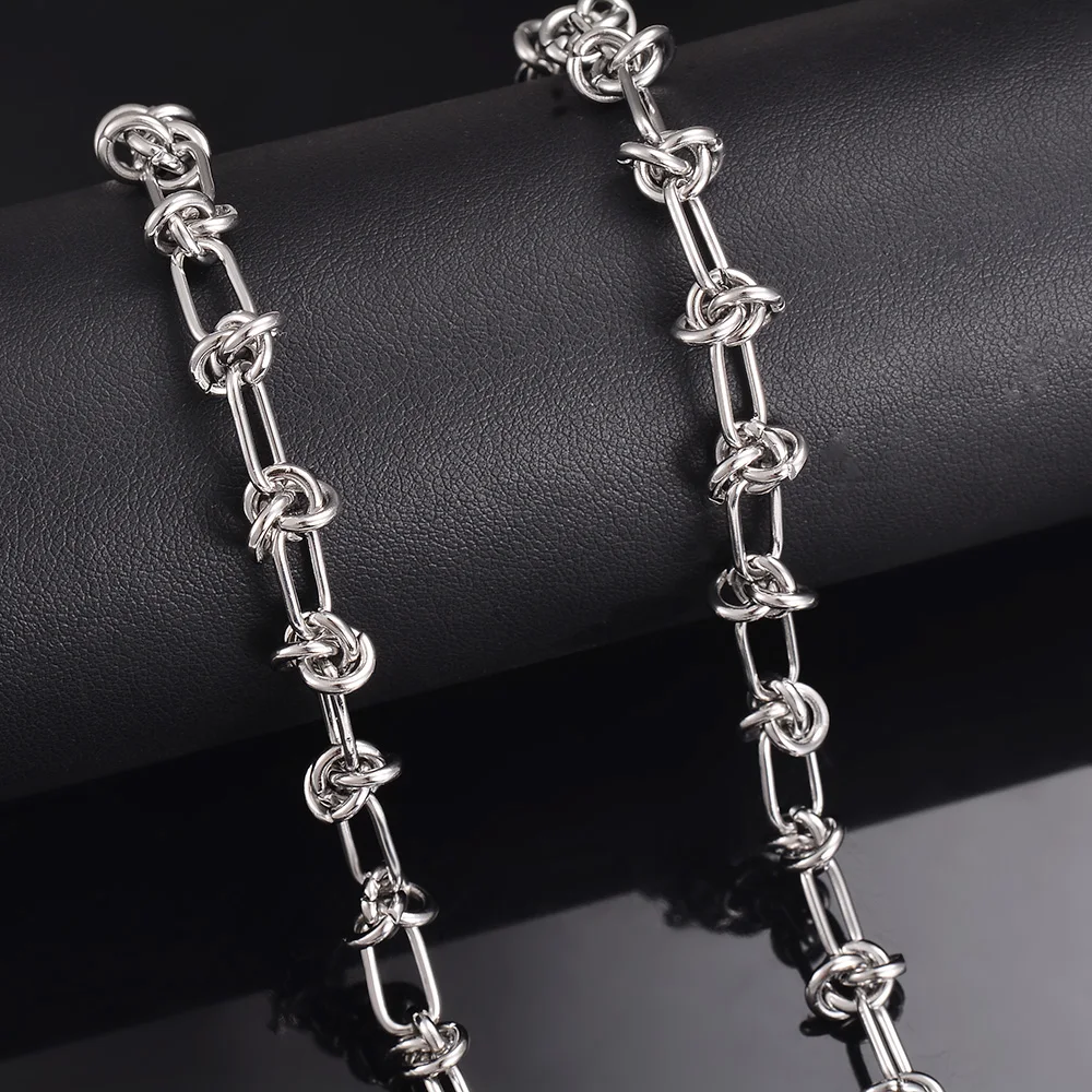 Stainless Steel Chunky Knot Chains Necklaces Hip Hop Cool Punk Knotted Choker Chain For Women Men Fashion Jewelry Dropship