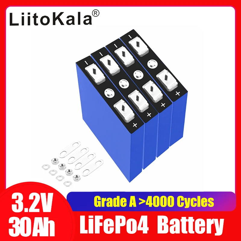 LiitoKala 3.2 فولت 30 أمبير LiFePO4 خلية بطارية ليثيوم فوسفات الحديد دورات عميقة لتقوم بها بنفسك 12 فولت 24 فولت 36 فولت 48 فولت الطاقة الشمسية UPS الطاقة