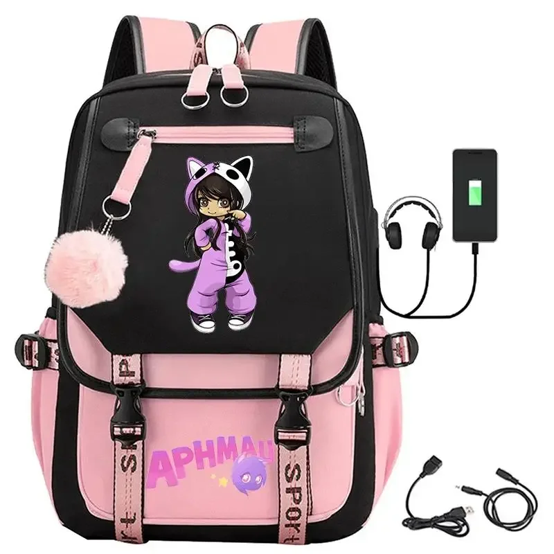 Korean Fashion Aphmau Cartoon Print Schoolbag for Teenager Girl Children Backpack Kids Students School Bags Women Travel Mochila