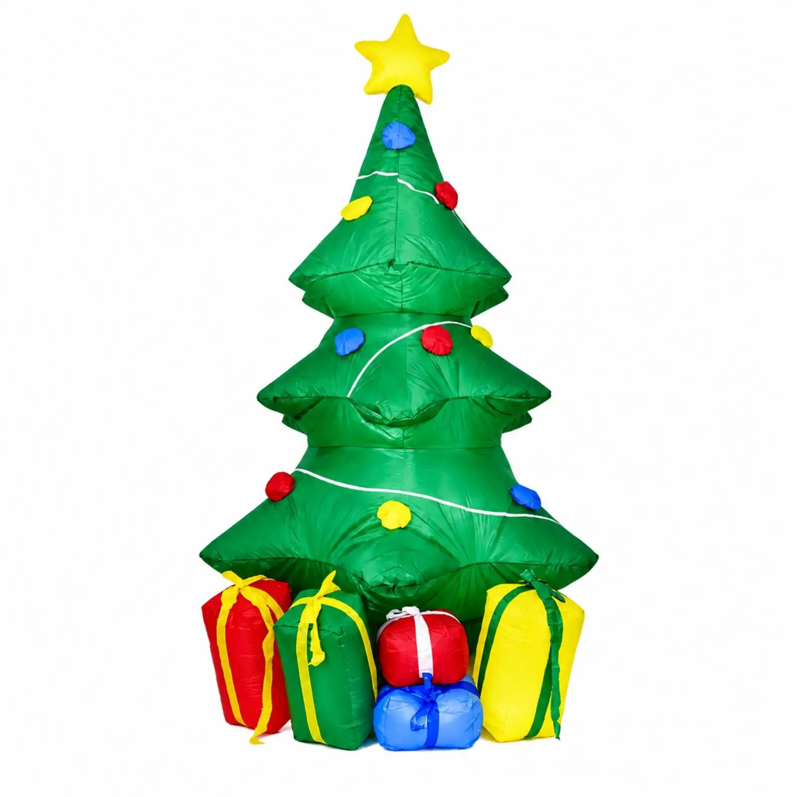 LED Lighted Inflatable Christmas Tree Decor with Star Topper and Gift Boxes for Outdoor Yard Display