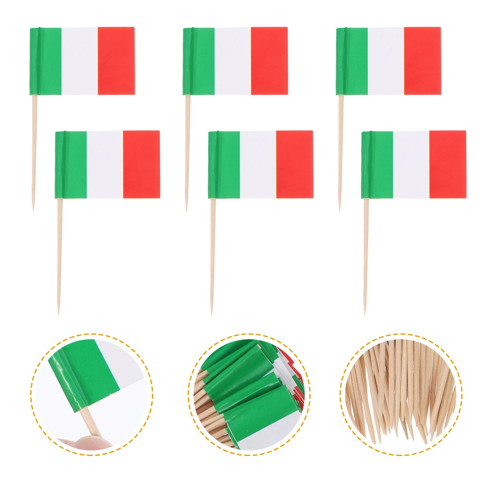 

100 Pcs Cake Card Insert Toothpick Flag Rustic Decor Cupcake Toppers Sticks Banner International Flags Mini Wood Child Country