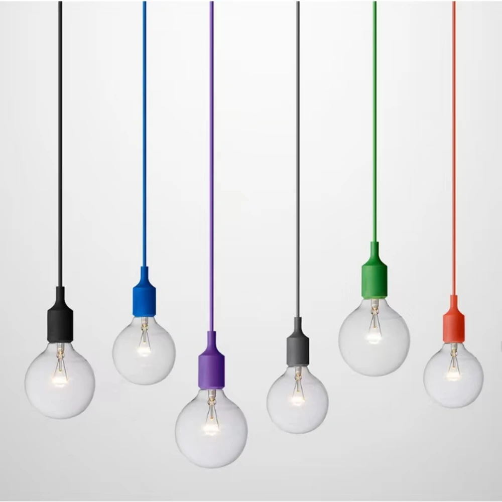 Colorful Pendant Light Silica Gel Material Children Room Pendant Lamp Home Decorative Lamp Thirteen Colors E27 Holder AC90-260V