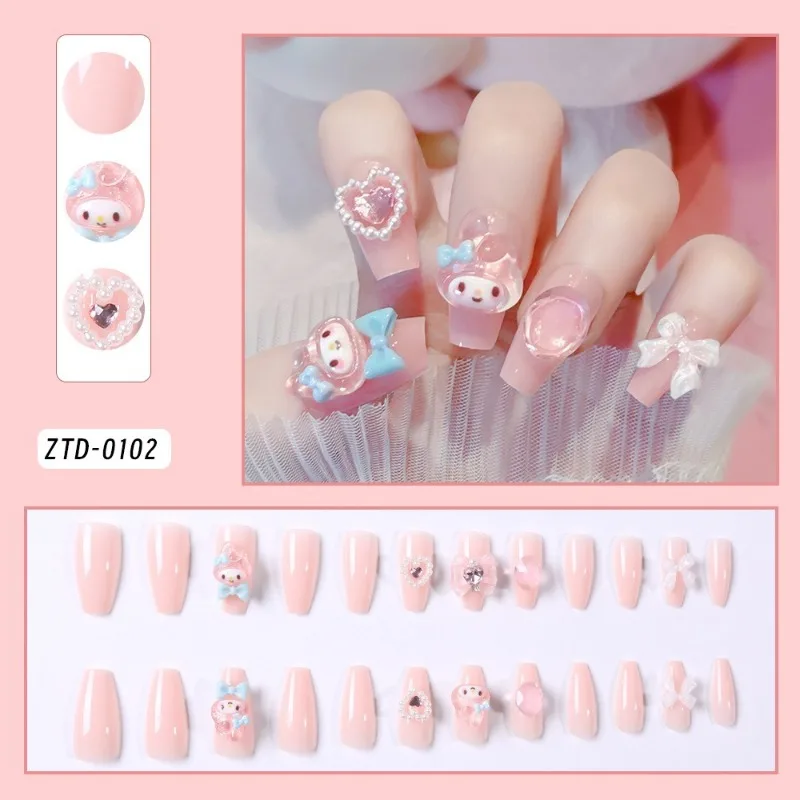 Sanrio My Melody Nail Patches Patch Miniso Anime Cartoon Cute Manicure Decoration Nail Ornaments Fashion Girls Holiday Gifts image 6