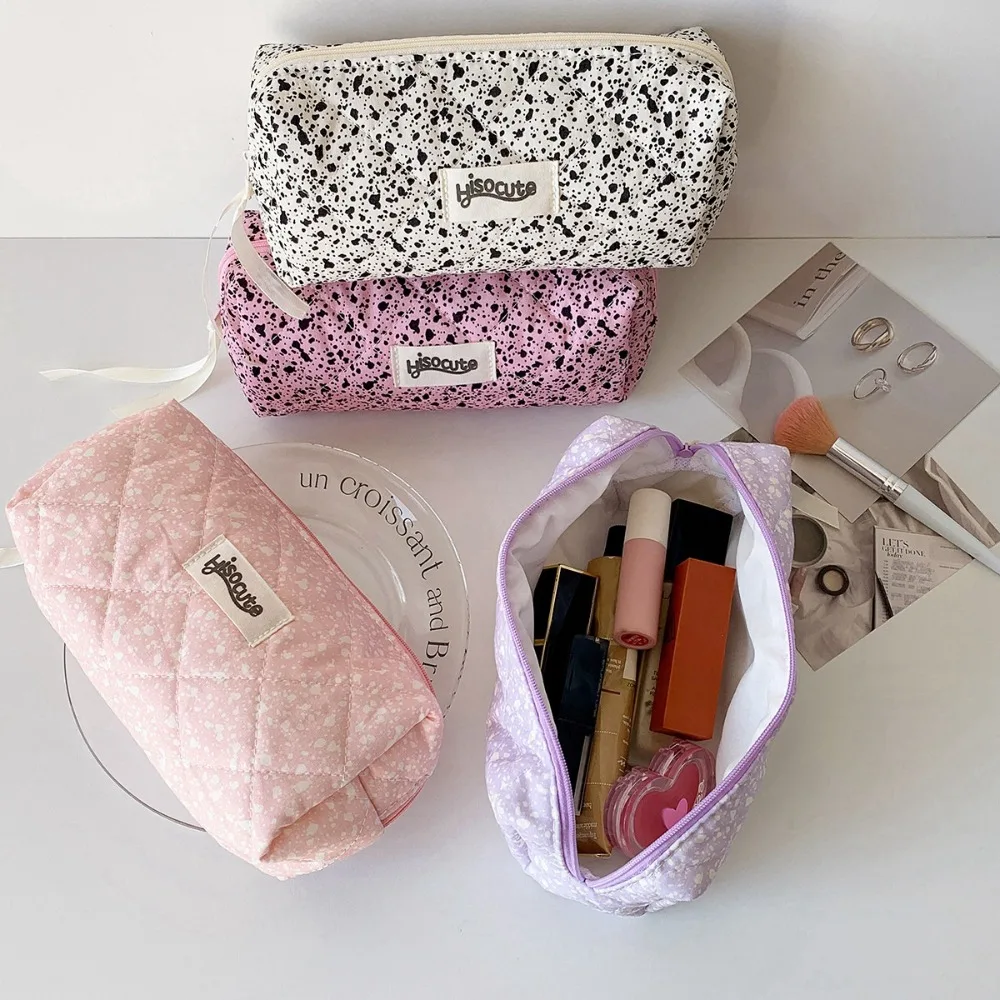 Portable Cotton Stationery Bag Large Capacity Multifunctional Cosmetic Bag Jewelry Storage Desktop Storage Pencil Pouch Student