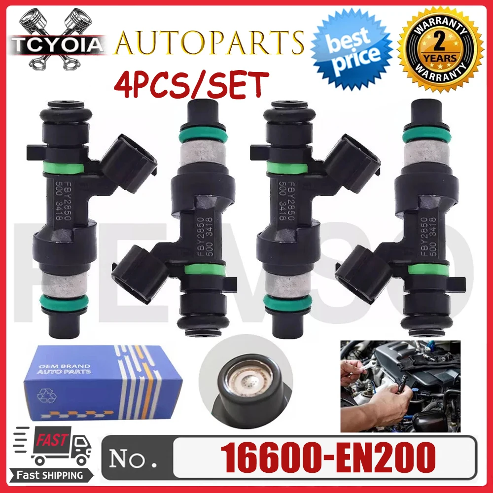 

4Pcs/lot Fuel Injector Nozzle 16600-EN200 For Nissan Versa Cube Sentra NV200 2007-2014 Replace 16600EN200 FBY2850 FJ1056 2971006