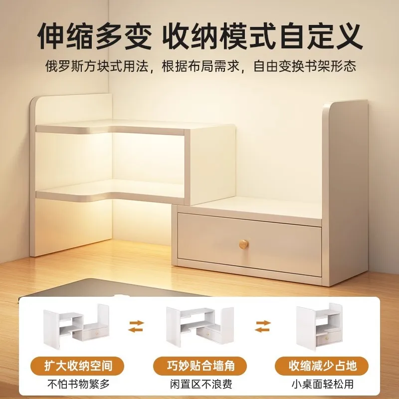 Immagine 5: Scaffale di stoccaggio multistrato per bambini per la casa sul tavolo Dormitorio per studenti Semplice piccola libreria Scaffale per desktop da ufficio