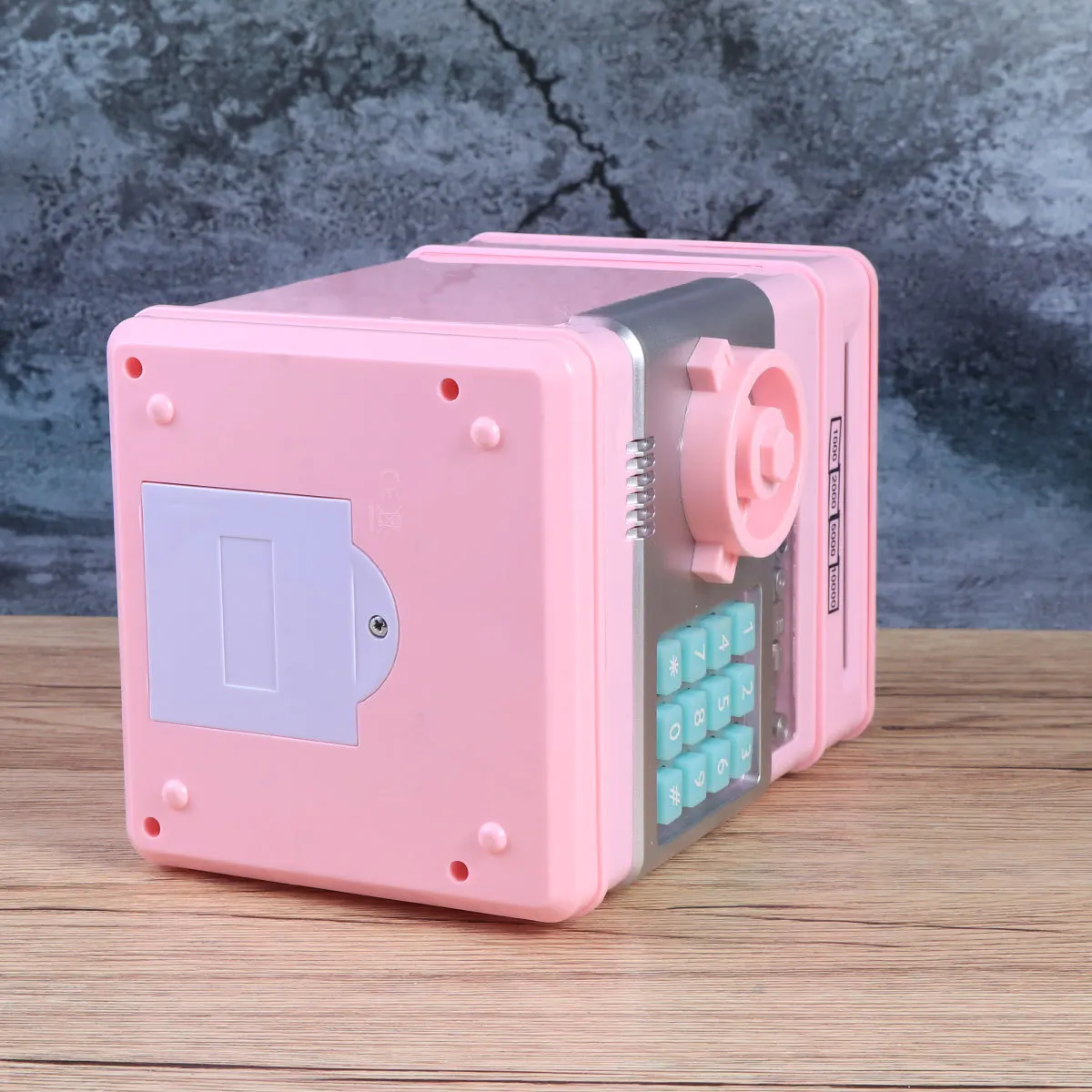 

Piggy Bank For Kids Pink Password Key Lock Money Saving Box Auto Deposit Function Children Money Bank Code