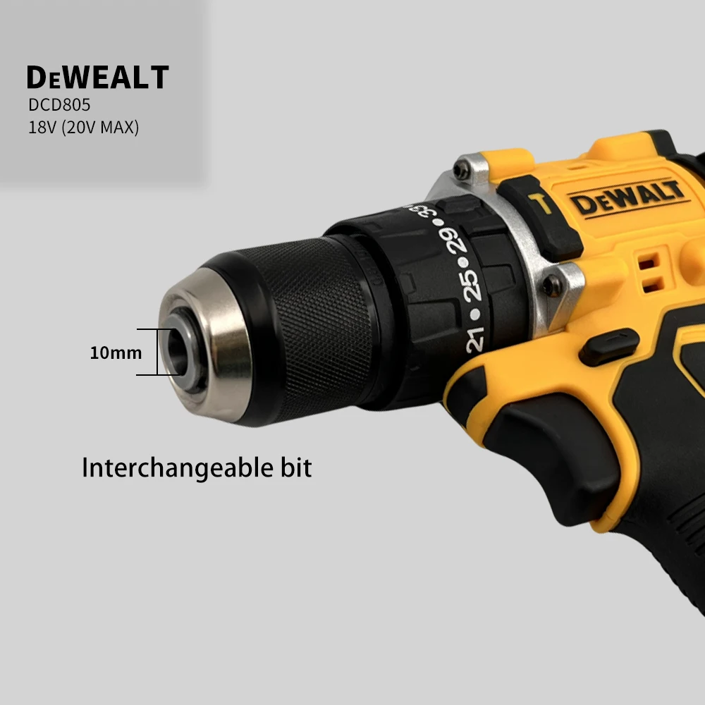 DeWalt DCD805 20V Brushless Cordless Impact Drill 1/2 Rechargeable  Variable Speed Power Supply Powerful Electric Tools