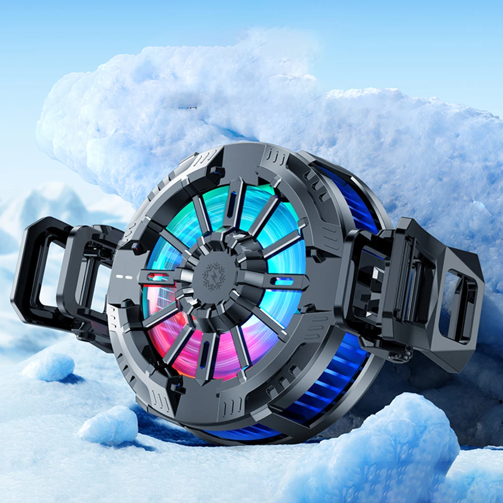 Magnetic & Back Clip Mobile Phone Cooler Radiator 3 Speeds Adjustable RGB Semiconductor Radiator for PUBG for iPhone 15 14 13 12