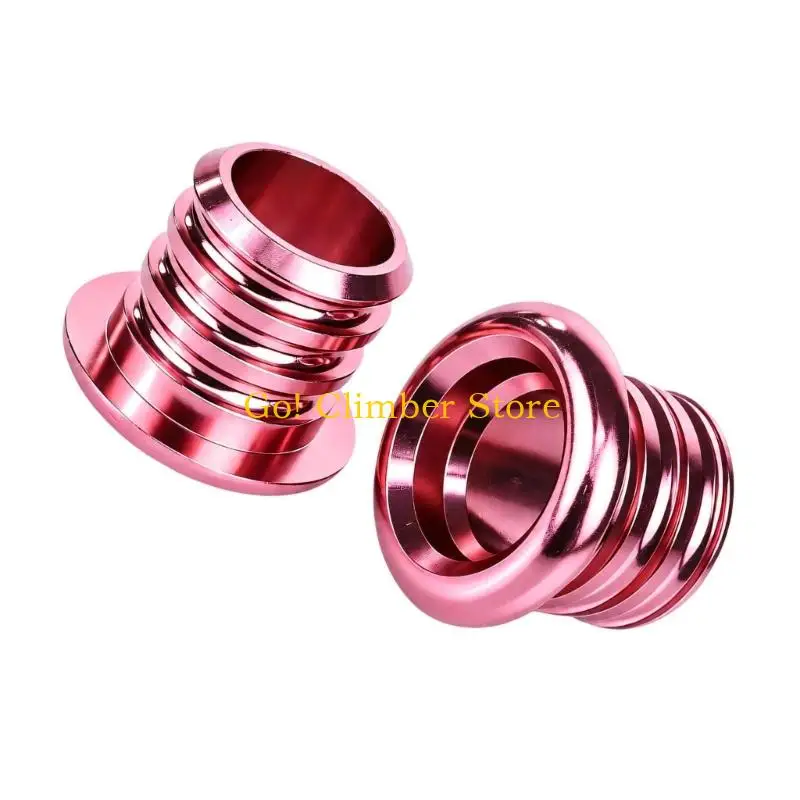 Q84C Smooth-Machined Aluminum Alloy Bicycles Bar End Plugs with Hollows Push-In Body, Round Outer Flanges, and Anodized Finish