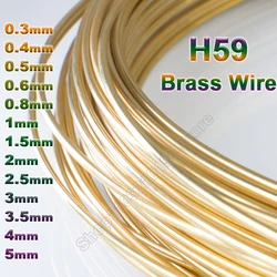 1-10 Meters Pure Solid H59 Brass Wire Coil Bare Conductive Line 0.3mm 0.4mm 0.5mm 0.6mm 0.8mm 1mm 1.5mm 2mm 2.5mm 3mm 4mm 5mm