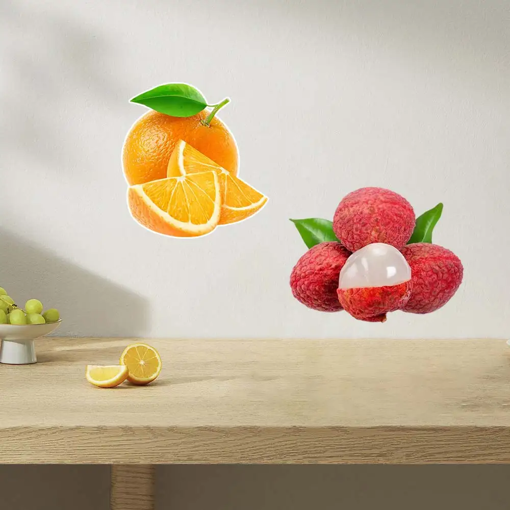 Fresh Fruit Papaya Passion Fruit Lemon Guava Apple Lychee Kitchen Refrigerator Home Decoration Decal Sticker S433
