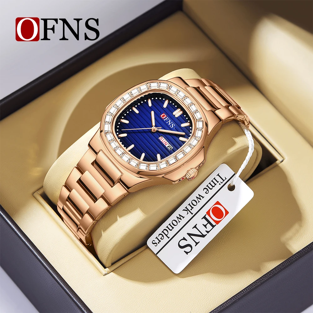 OFNS Top Brand 1522 New Casual Men's Quartz Watch Stone Night Light Calendar Waterproof Business Fashion Trend Men's Watches