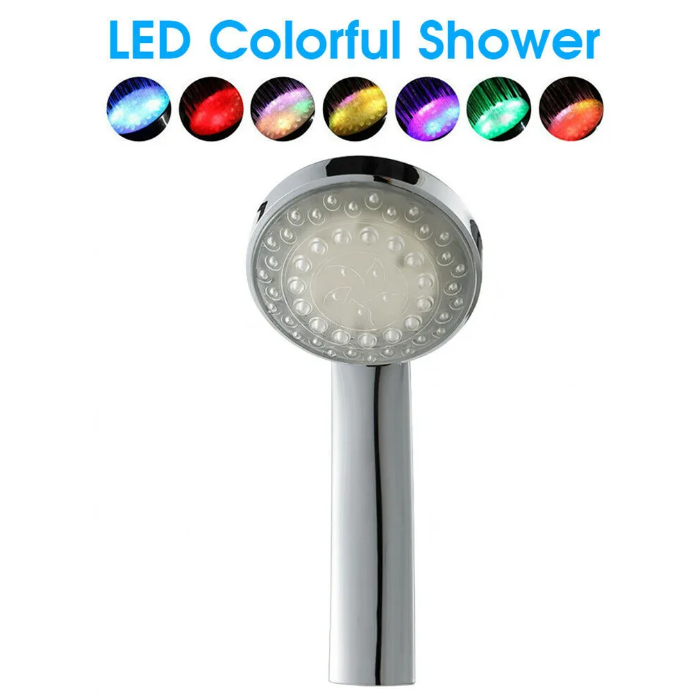 7 Colors LED Light Up Shower Head Bathroom Sprinkler Colors Changing LED Shower Head Automatic Bathroom Accessories No Battery