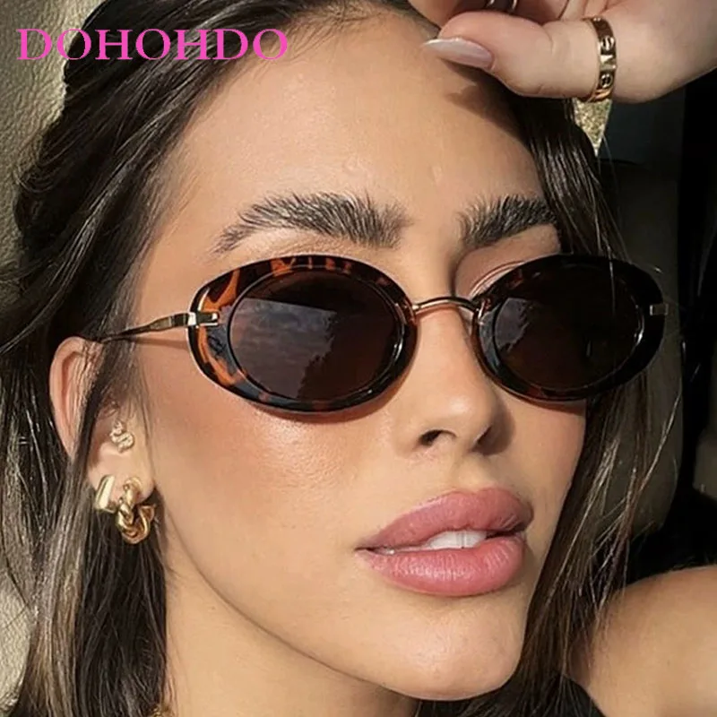 

Luxury Designer New Fashion Small Oval Frame Women Sunglasses Personality Men Sunglasss Summer Travel Shade Drive Eyewear UV400