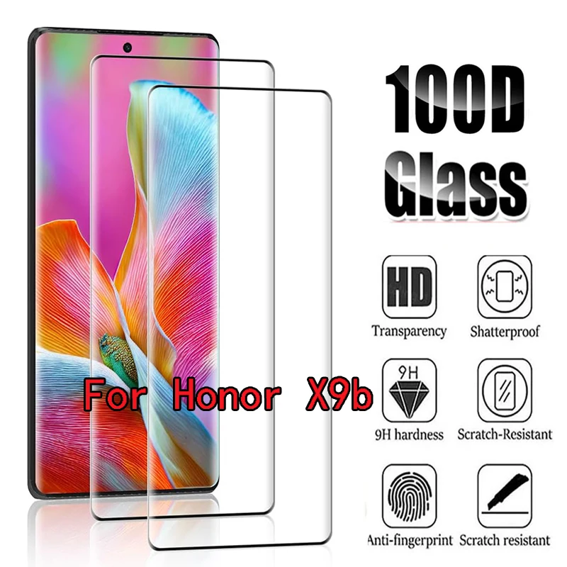 

2/4 шт. закаленное стекло для Huawei Honor X9b HD изогнутая четырехсторонняя клейкая защитная пленка для экрана