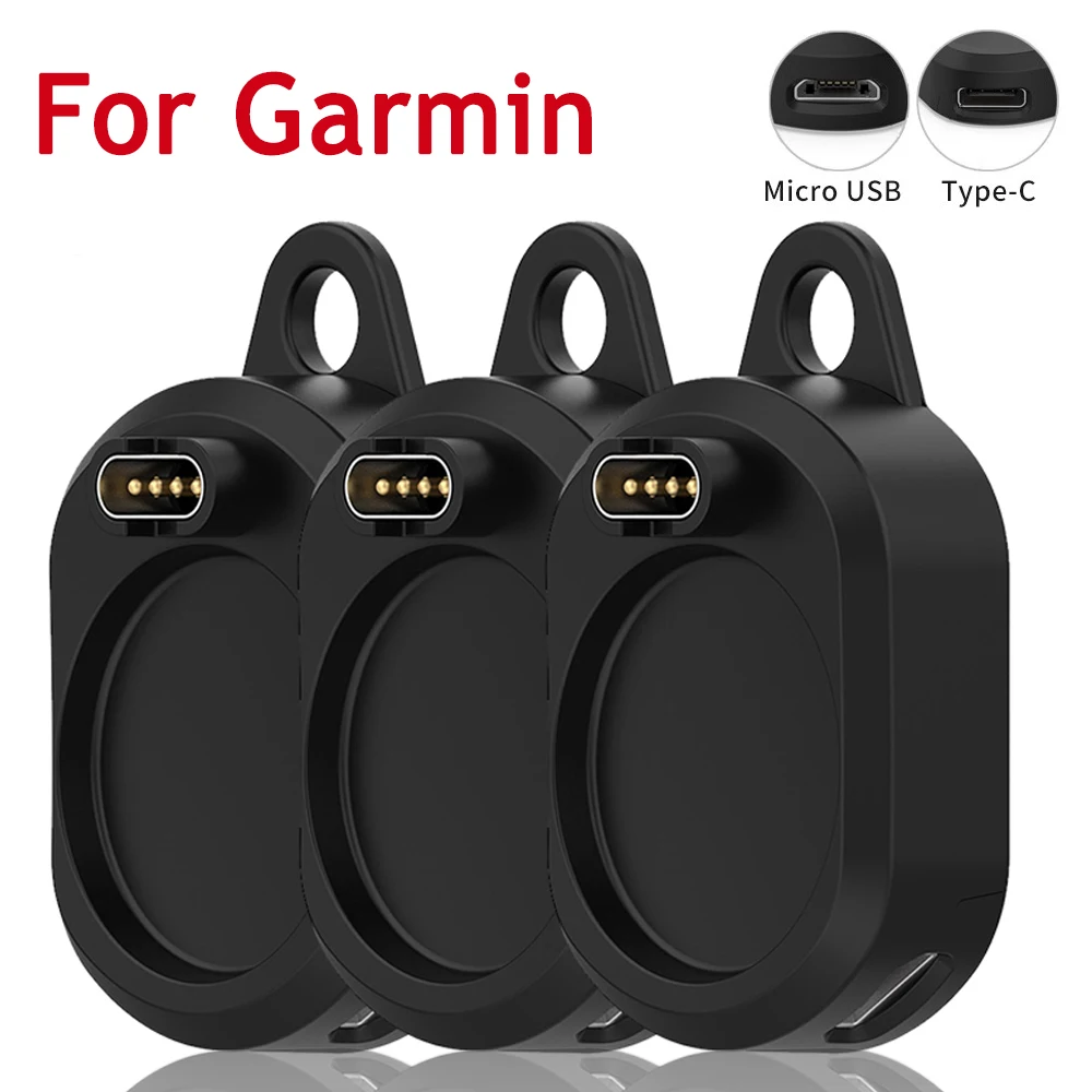 2 In 1 Micro Usb Type C Watch Charger Adapter For Garmin Fenix 5 6 7x Venu Vivoactive 4 3 Forerunner 255 955 Portable Chargers