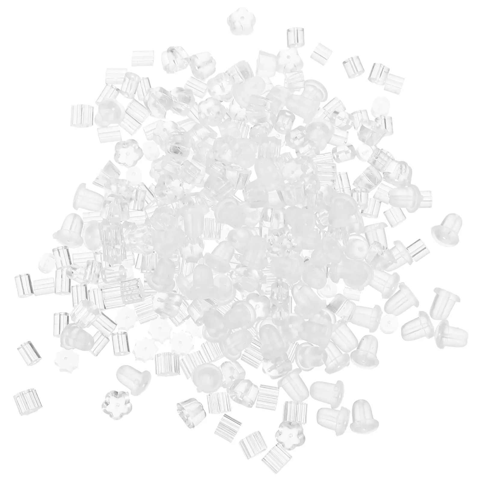 300 шт. силиконовых заглушек для серег, заменяемые надежные фиксаторы для проколотых ушей, прозрачные удобные заглушки для серег-гвоздиков и висячих серег