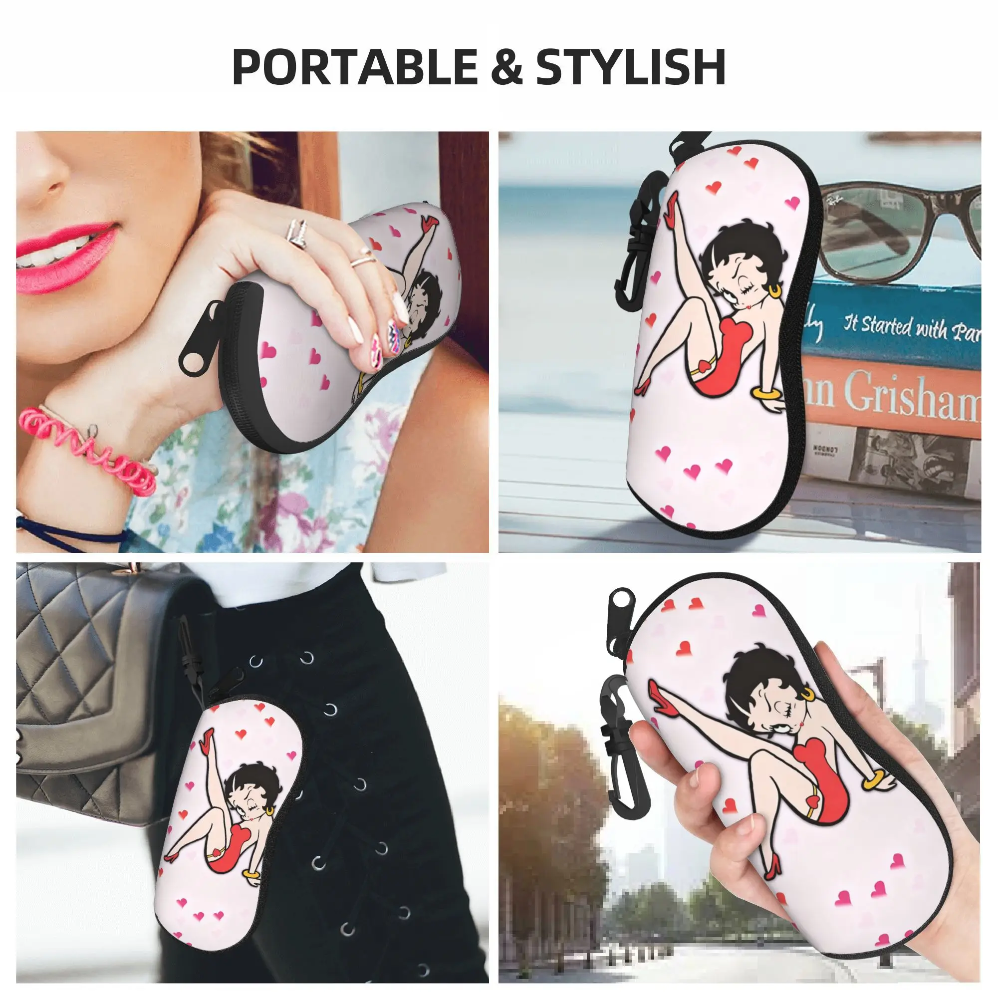 B-Bettys Boops Glasses Case Cover Male Female  Sunglasses Pouch Classic Portable Eyewear Box Outdoor Eyeglass Cases Cover view 6