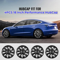 Tesla Model 3 18 Inch 4PCS Hub Cap Performance Replacement Wheel Cap Automobile Hubcap Full Cover Accessories 2018-2023