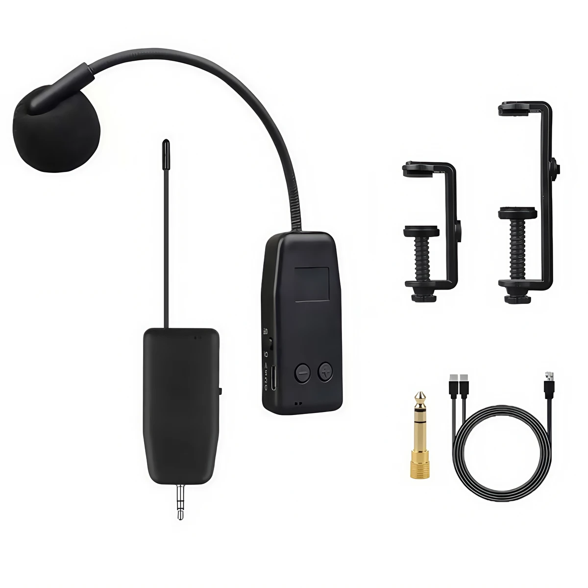 Automatic Pairing Microphone System Transmitter Receiver Wireless Microphone Simultaneous Charging 360 Degree Audio Coverage