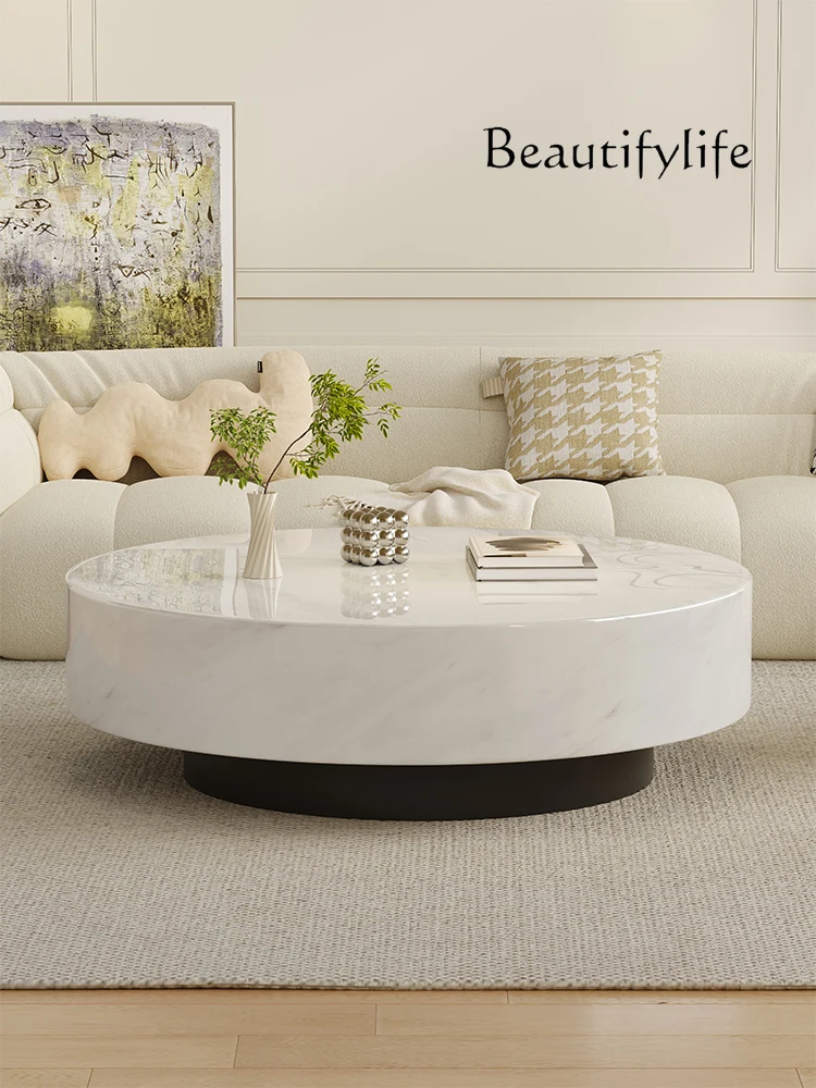 

X Italian Minimalist Round Marble Nesting Tables Set - Luxury Coffee Tables For Small/Large Living Room, Space-Smart Centerpie