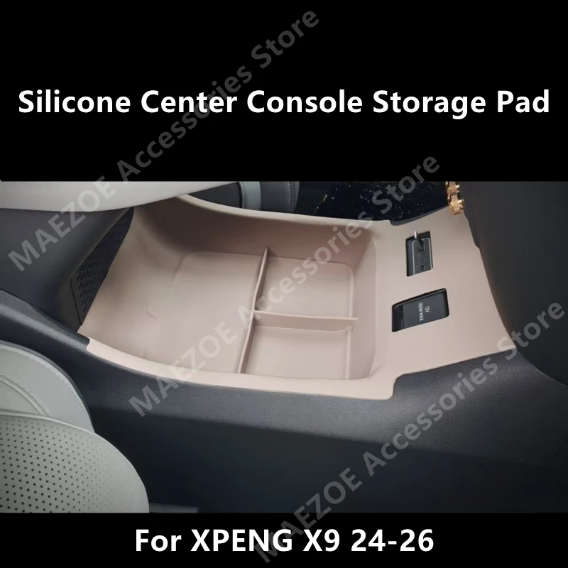 For XPENG X9 24-26 Silicone Center Console Storage Pad,Car Interior Decoration Modification Protection Accessories Refit