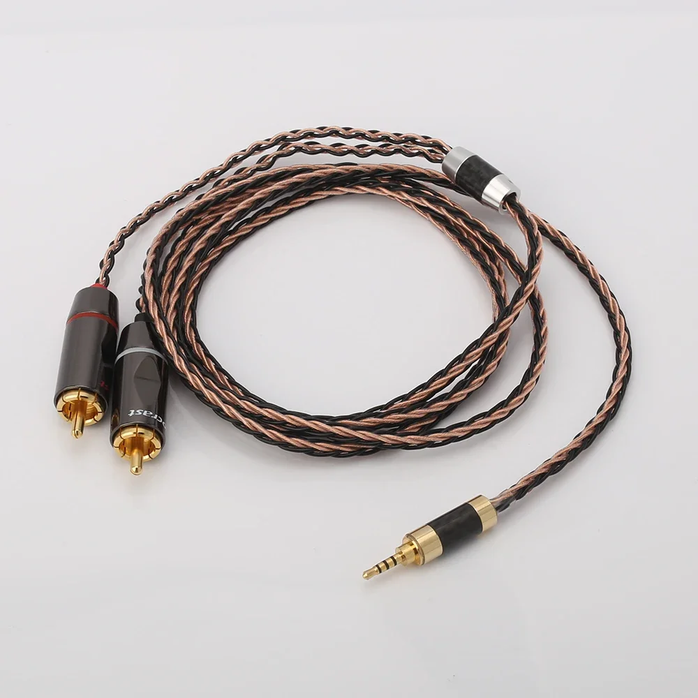 Audiocrast Hifi 2.5mm TRRS Balanced to 2 RCA Male Cable For Astell&Kern AK100II,AK120II,AK240, AK380,AK320,DP-X1