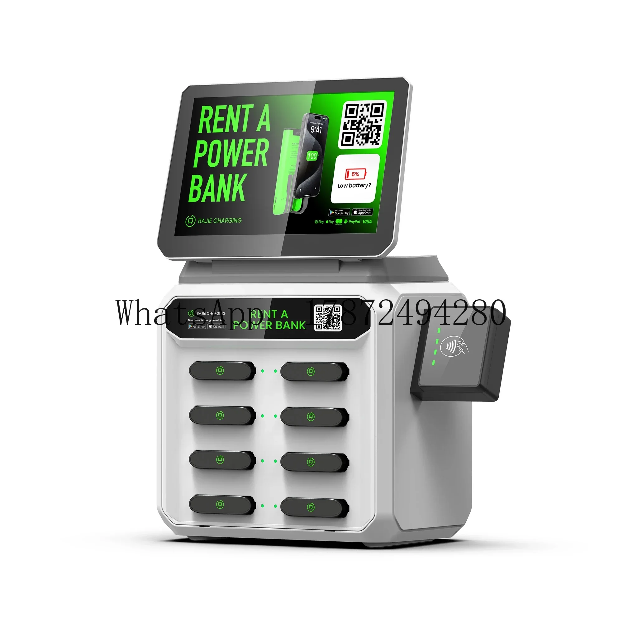 Phone Charger Vending Machine with Pos Sharing Power Bank Cabinet Advertising Charging Station with Pos