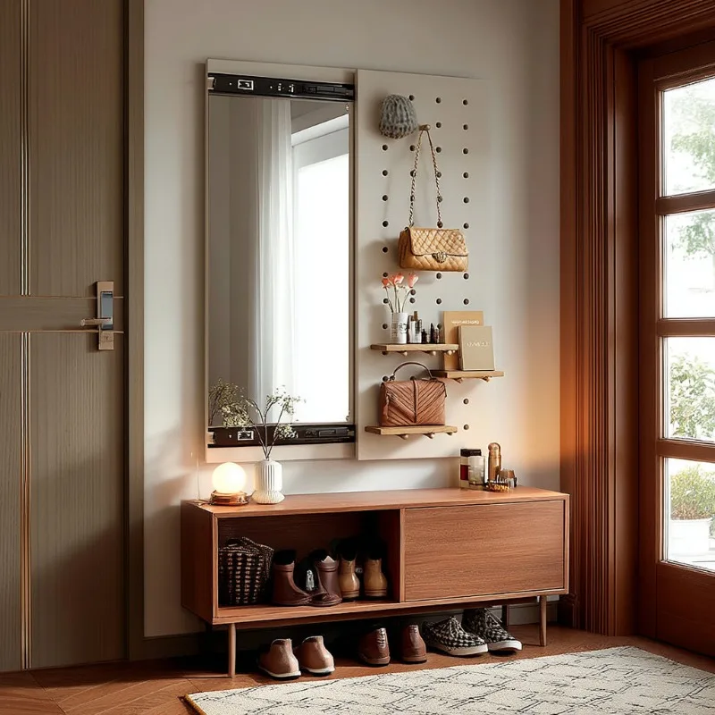 Flool Mirror Hidden Sliding Full Body Standing Full Length Mirror Wall Mount Entryway Bedroom Living Room Dressing Easy Install