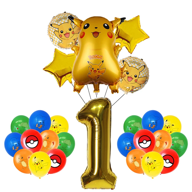 Pokemon Geburtstag Party Dekoration Neue Ligntning Pikachu Ballon Kid Event Liefert Einweg Geschirr Banner Hintergrund Platte