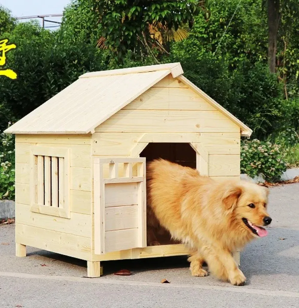 Wooden Kennel Cabin Premium Solid Outdoor Use Pet Cage Carrier and House Small Animals Breathable Four Seasons Windproof