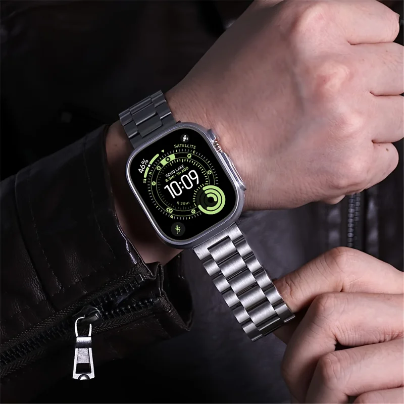 Stainless Steel Strap for Apple Watch band 45mm 44mm Ultra 2 49mm 42mm-40mm-41mm-46mm Metal watchband series 10 9 8 7 6 5 4 3 se