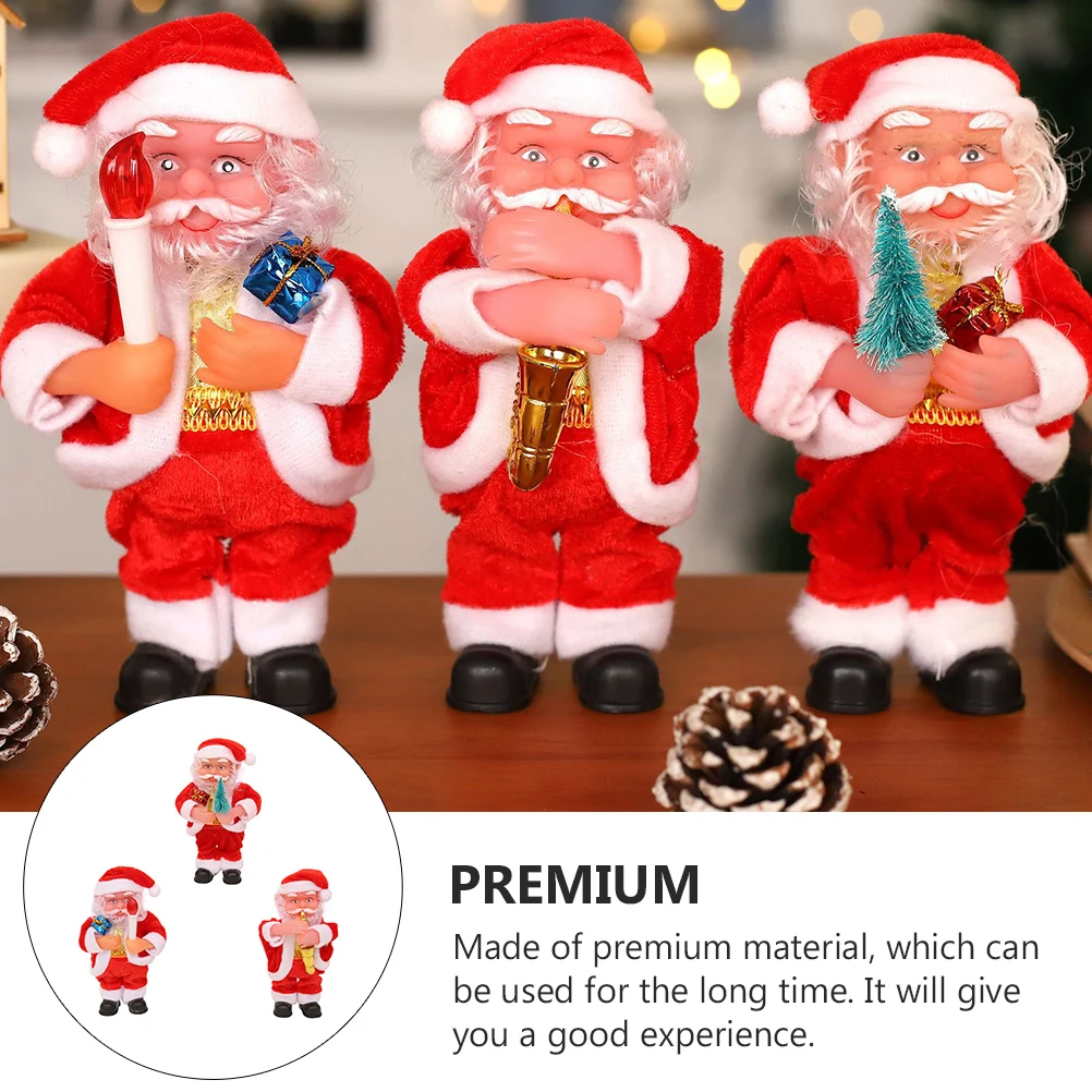 

3 Pcs Christmas Decoration Santa Claus Ornament Novel Decors Xmas Party Home to Climb Lovely Theme Red Toddler