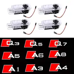 4pcs Car LED Door Logo Light Welcome Lamp for AUDI A5 A6L C5 A4L B5 B6 B7 B8 A1 A7 A8 Q7 Q5 Q3 A3 R8 Laser Projection Lamp 12V