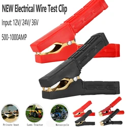 2/4Pcs Electrical Jumper Wire Test Clip For Car Battery Clamp 500-1000Amp Pure Full Sheath Copper Battery Alligator Clip Heavy