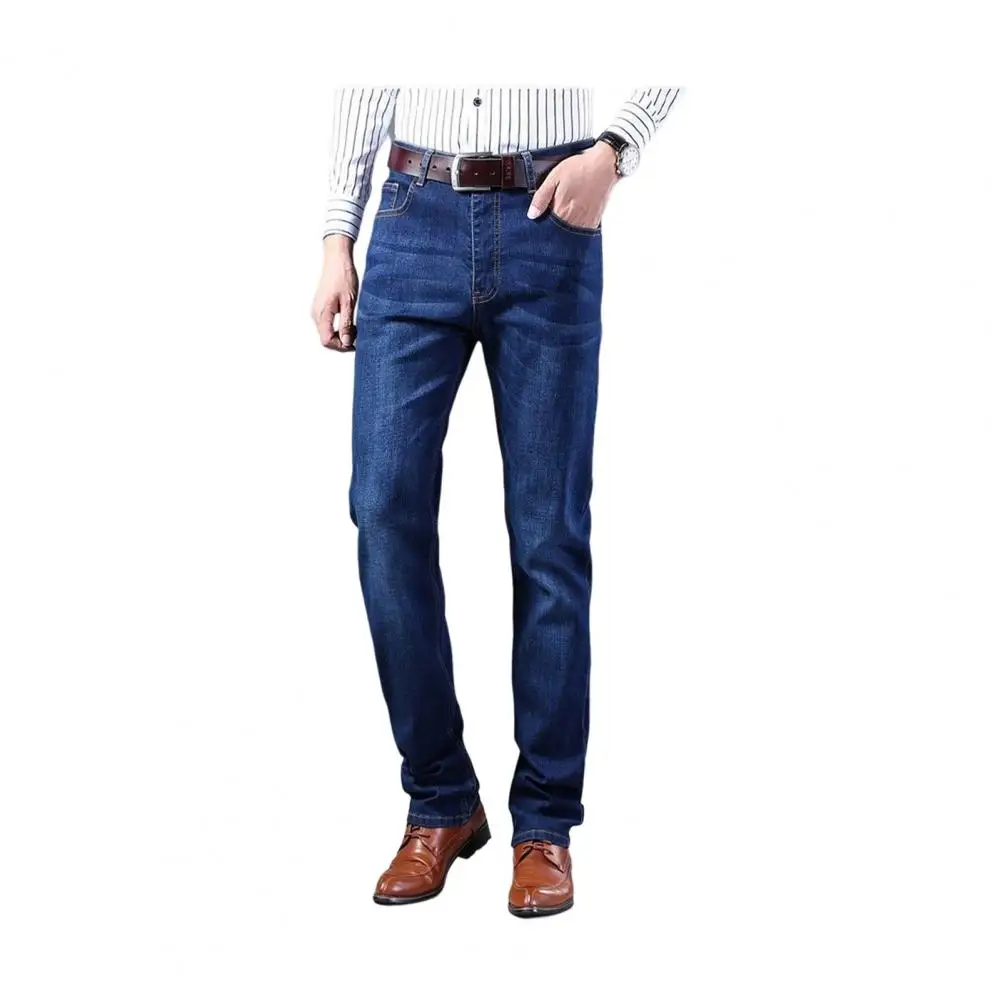 Jean Droit et Fin en Denim pour Homme, artificiel astique, Taille Moyenne, Respirant, 03/wear, Poches, Solide, Long, FjMale