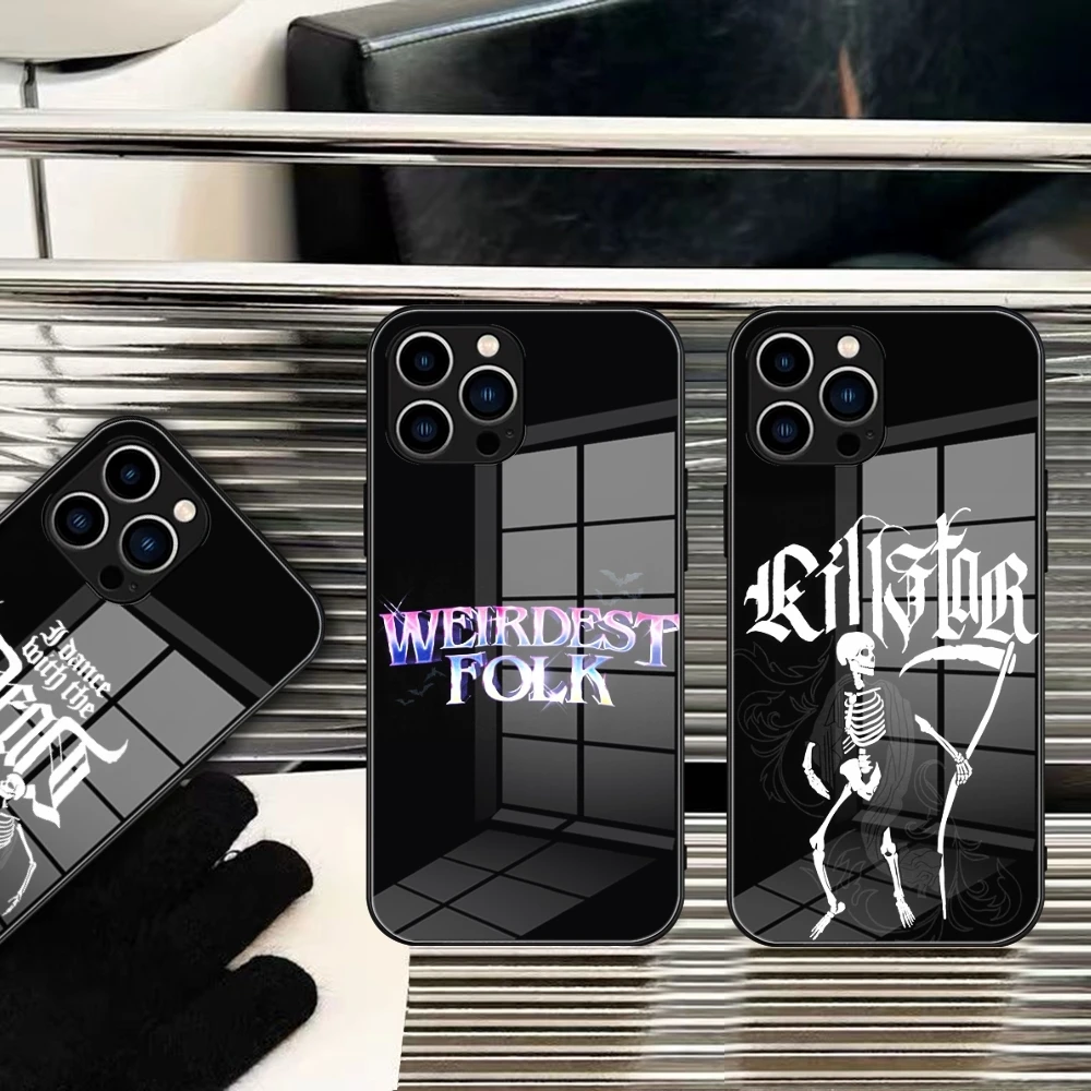 

Gothic KILLSTAR Phone Case Tempered Glass For IPhone 14 15 11 12 Pro 8 7 14 Plus 13 Pro MAX XR iphone 15 Covers